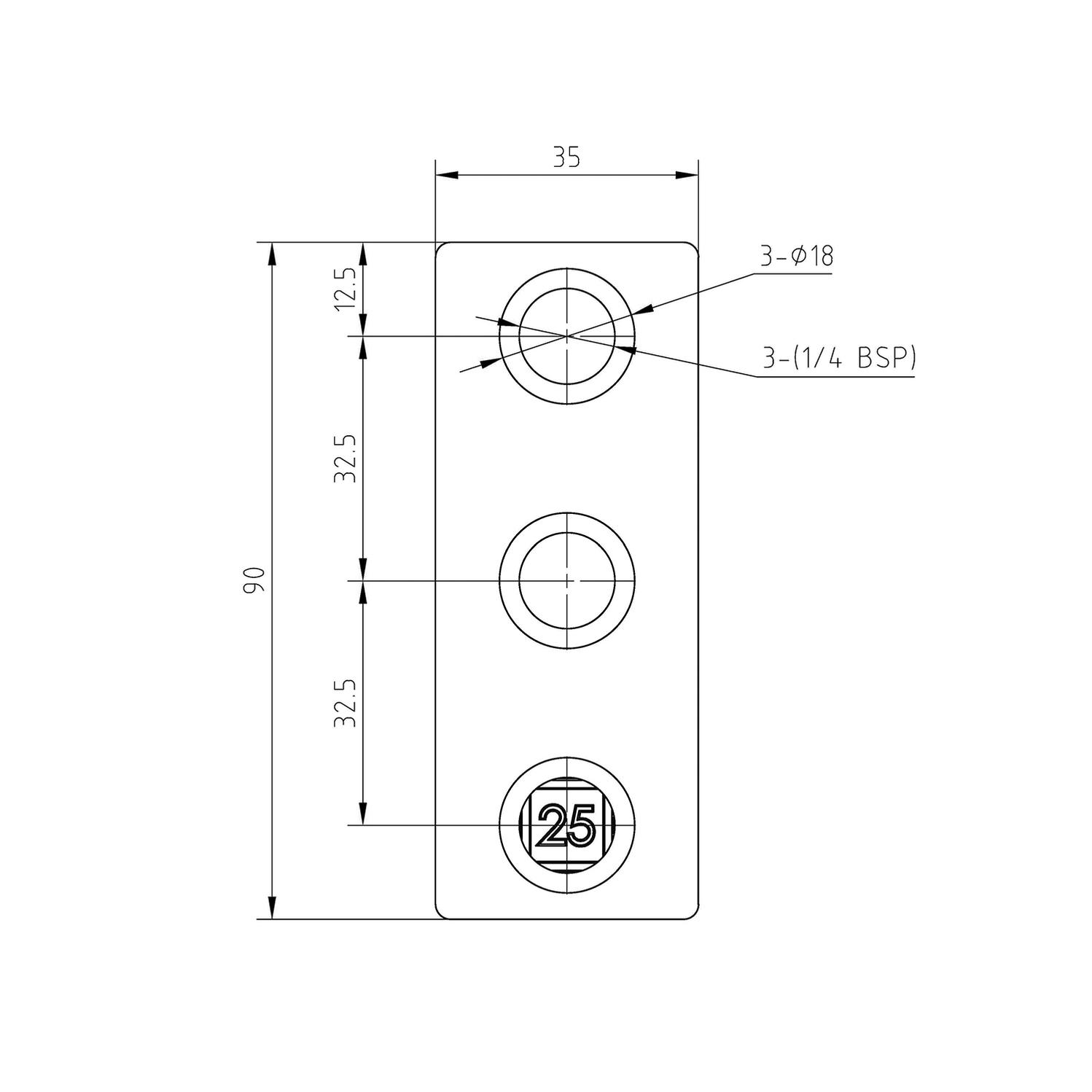Doos Kruisstuk in 1 vlak - zwart - vierkant - 40 mm (20 stuks)